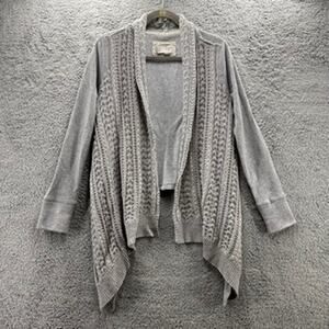 Anthropologie Saturday Sunday XS Gray Cardigan Open‎ Front Long Sleeves